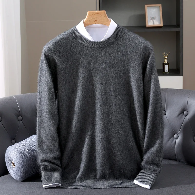 Maglione da uomo in puro cashmere visone 100% pullover con o-collo lavorato a maglia maglione di visone di grandi dimensioni inverno nuove magliette a maniche lunghe maglioni di fascia alta