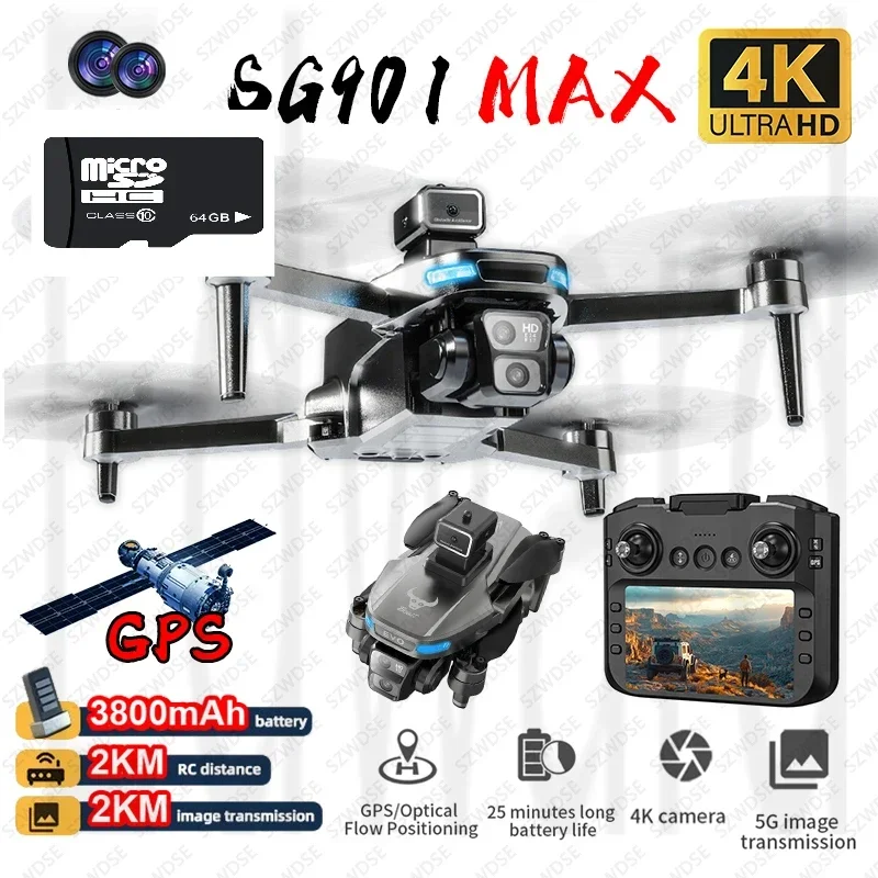 Edward 901 MAX GPS Drone 4k Profesional 5G FPV WiFi With HD Camera ESC 360° obstacle avoidance Brushless Motor RC Quadcopter Toy