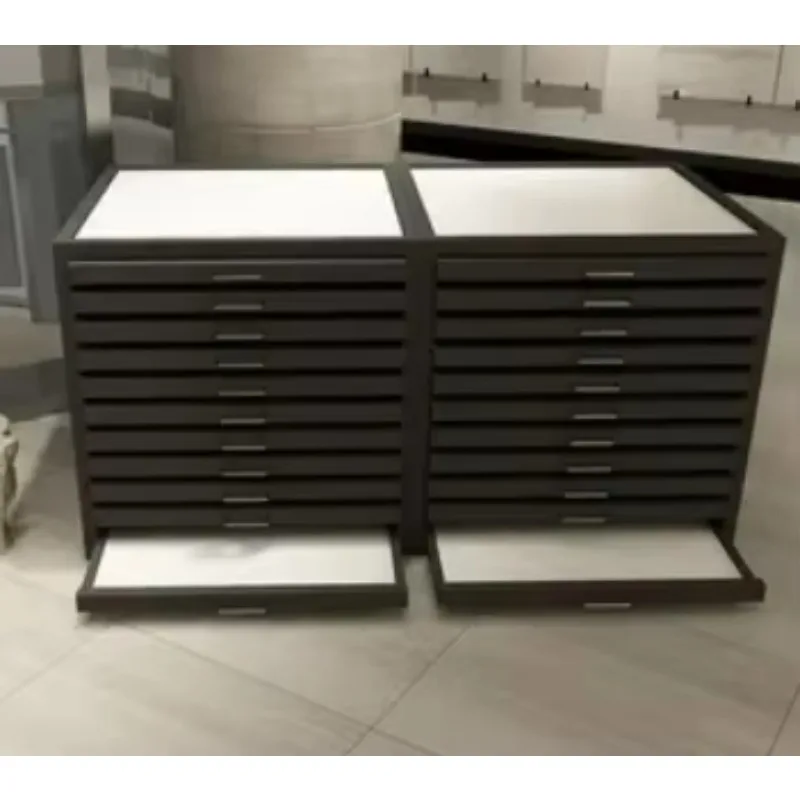 High Quality Large Display Shelf Drawer Type Ceramic Tile Display Cabinet Floor Tile Showcase Stone Display Stand