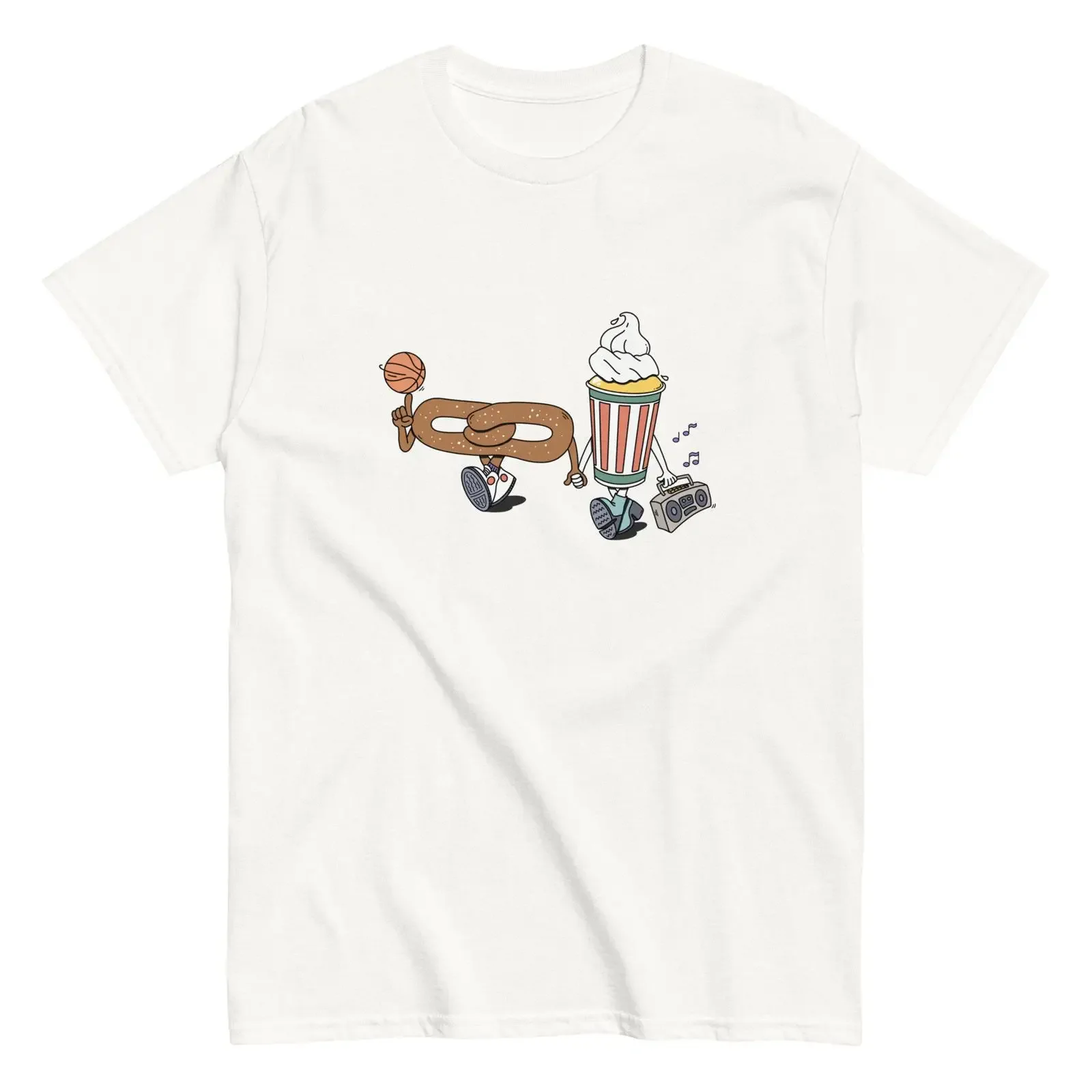 Pretzel Water Ice T Shirt SweaT vintage Washed homme Comfortable graphic Casual Versatile Slightly Breathable