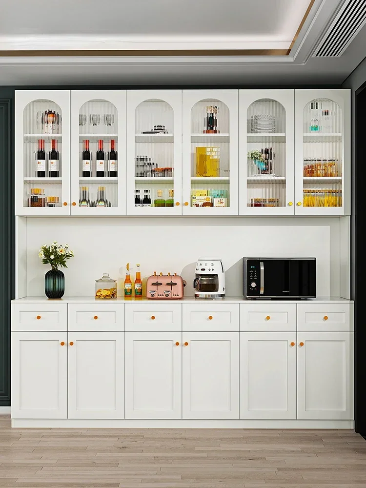 Tea Cabinet Integrated Wall-Mounted Kitchen Locker Microwave Oven Rack 8g194