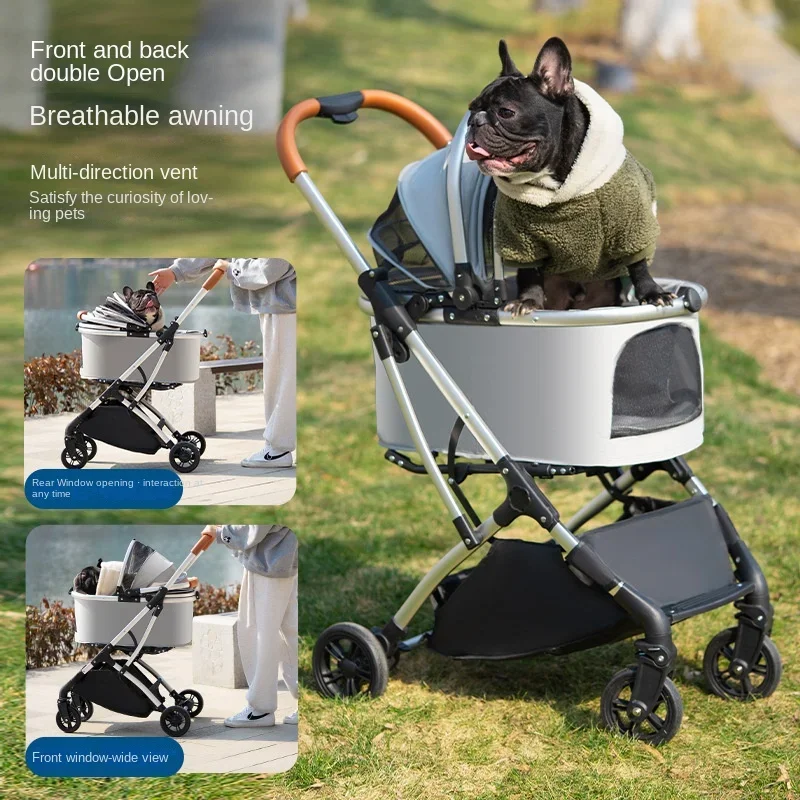 Hele Verkoop Luxe Huisdier Kat Kinderwagen Hond 4 Wielen Outdoor Reizen Huisdier Drager Rugzak