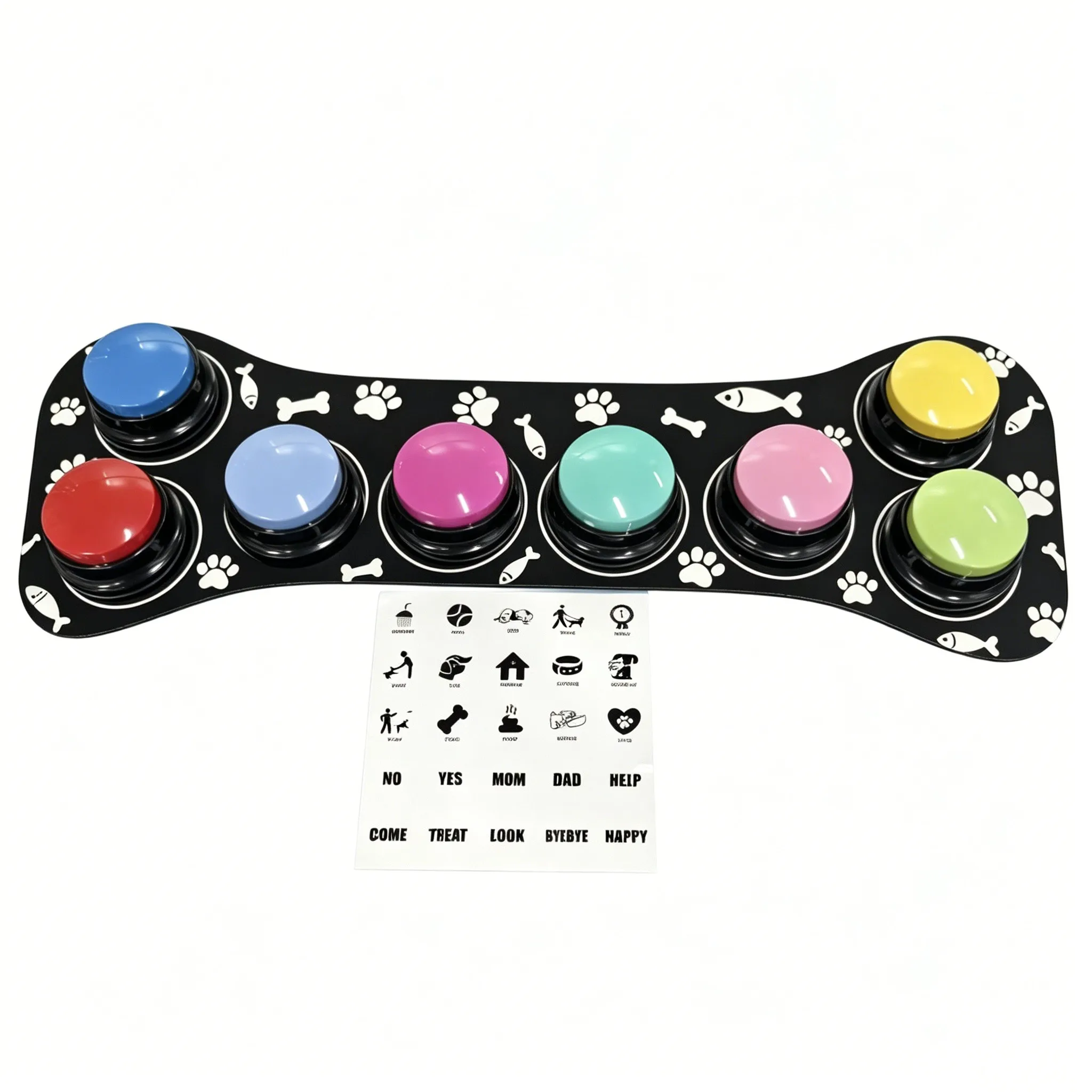 8PCS Cat Dog Squeak Toy Dog Button Dog Communication Buttons With Nonslip Mat Voice Recording Button For Pet Training Pet Toy