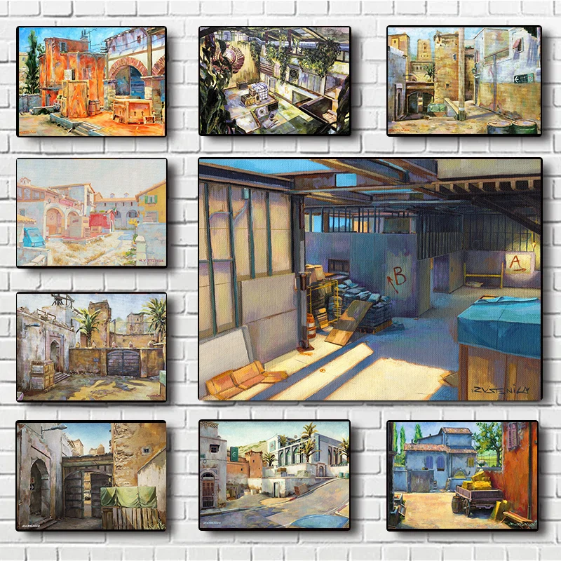 لعبة الدم الساخنة مشهد عالي الوضوح كاونتر سترايك Cs الذهاب الملصقات قماش الطباعة جدار صورة فنية لغرفة المعيشة ديكور المنزل