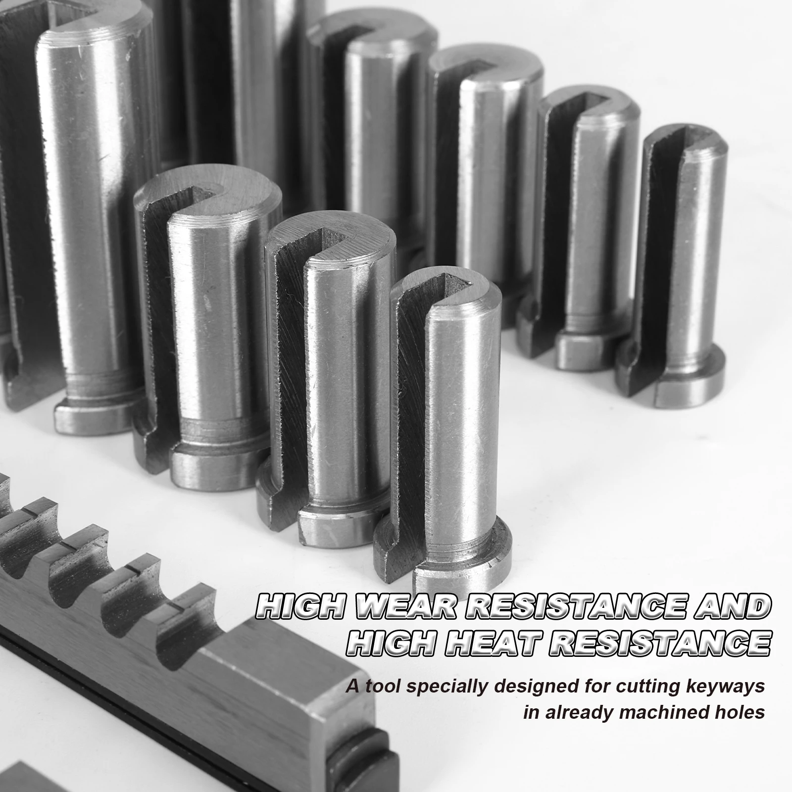 

Keyway Broach Kit British Broach Suit with 5 Broaches 18 Bushings and 7 Shims 30pcs for Metalworking and Manufacturing