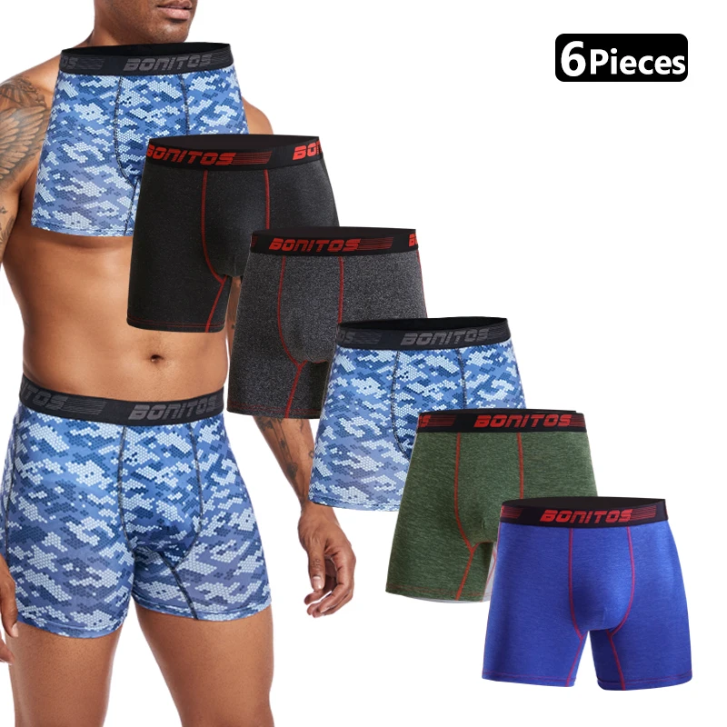 6 uds. de ropa interior para hombre, calzoncillos bóxer estampados, calzoncillos sexys para hombre, calzoncillos con cintura con letras BONITOS, calzoncillos bóxer cortos