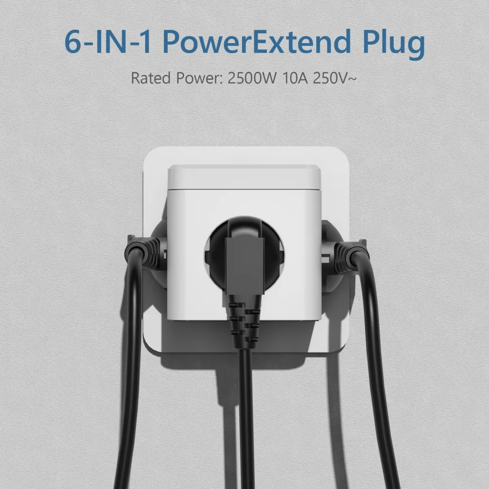 European Plug Wall Socket Power Strip With 3 Ac Outlets 3 Usb Ports Fast Charging Extender With Indicator Switch Electric Socket