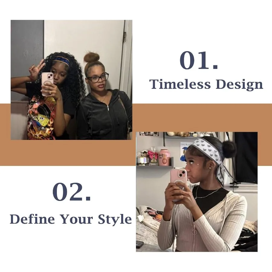 4 قطعة الأوشحة الموضة للنساء متعددة الوظائف بوهو الأوشحة Headbands وشاح من الساتان لحقيبة إكسسوارات الشعر مثالية ل عادية O