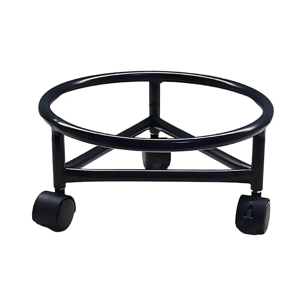 Black Round Plant Stand with Locking Casters for Heavy For Flower Pots Portable Rolling Base for Indoor Outdoor