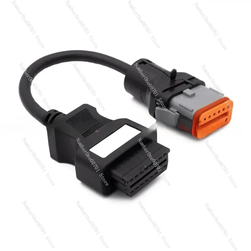 

12pin To OBDII OBD2 16pin For Komatsu For Cummins Diagnostic Connect Cable Wire Line