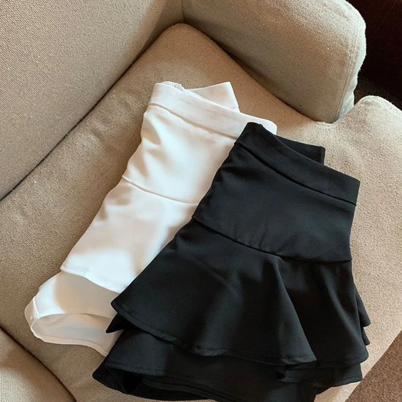 Sexy Ruffles Mini Skirt Women High Waist Slim Sweet Shorts Skirts Korean Fashion Casual Female Summer Design A Line Cake Skirt