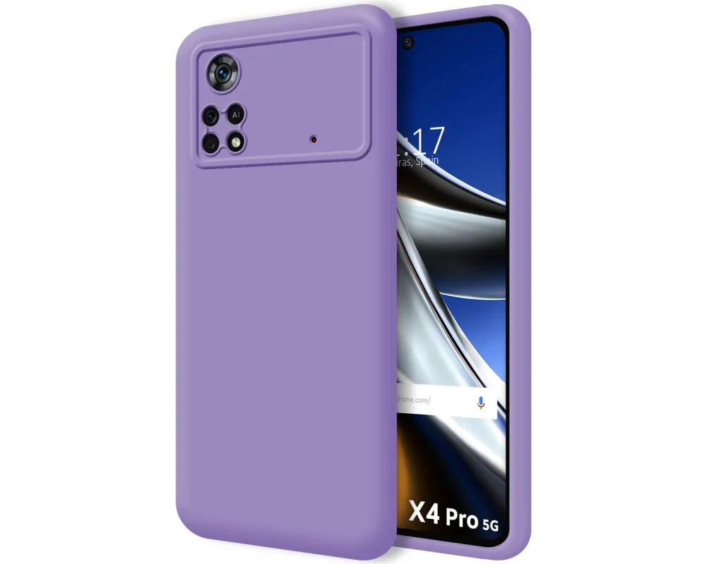 Ultra Soft liquid silicone case for Xiaomi little X4 Pro 5G purple color