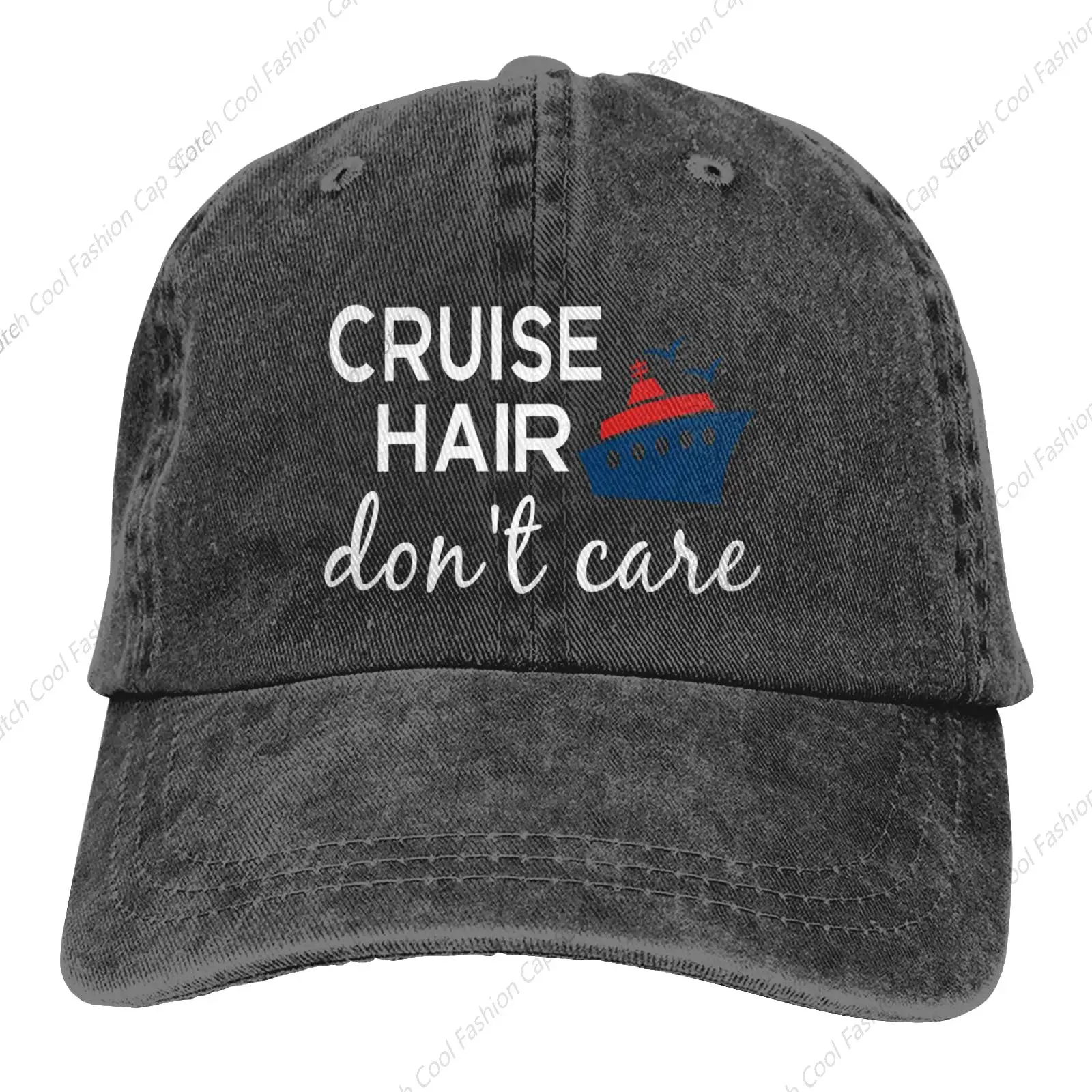 

Cruise Hair Don't Care Baseball Cap for Men Women Vintage Trucker Denim Hat Washed Cotton Fashion Unisex Adjustable Sports