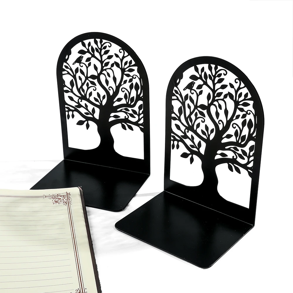 2Pcs/1Set Life Tree Exquisite Bookends Desktop Book Holder File Tidying Tools for Office Schoolroom Book Rests Book Support 