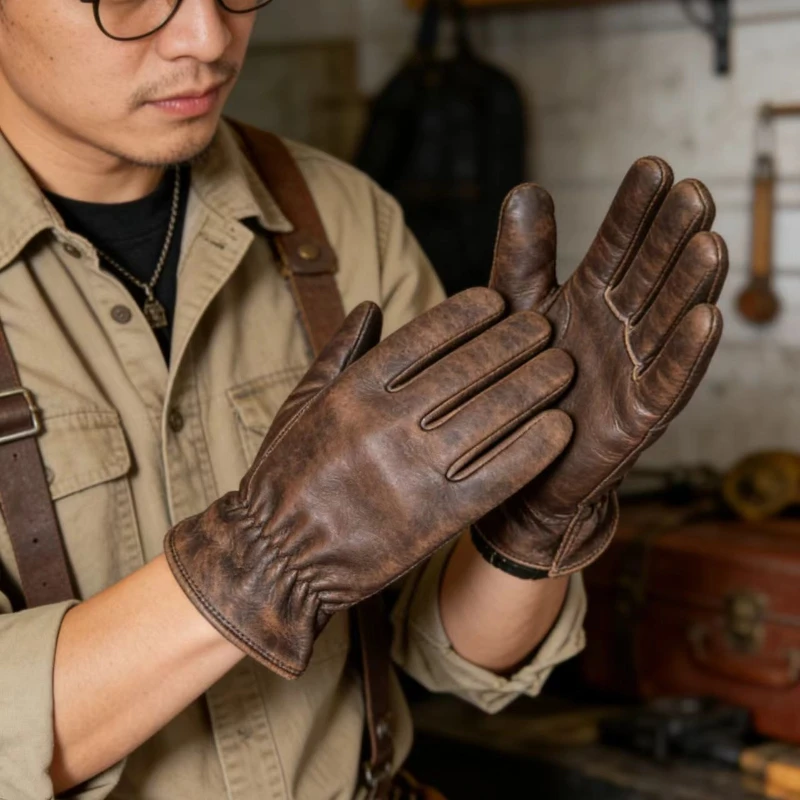 

Leather Working Gloves for Gardening,Thornproof Gardening Gloves for Men and Women,Heavy Duty Leather Work Gloves Men
