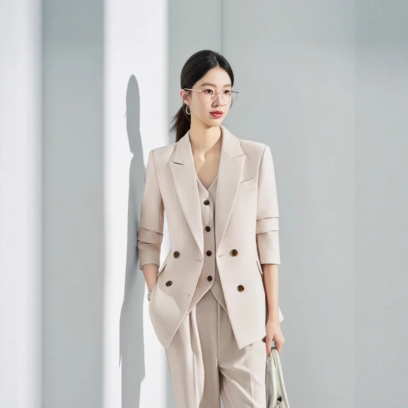 

Casual women's blazer for spring and autumn, high-end professional attire, stylish and elegant goddess-style workplace vest suit