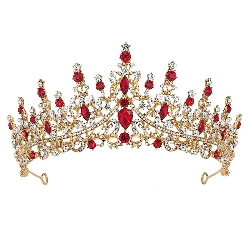 

Alloy crown with diamonds Bridal Headwear Full Of Dazzling Atmosphere Classical Gold-colour Ladies' Beauty Pageant Wedding Crown