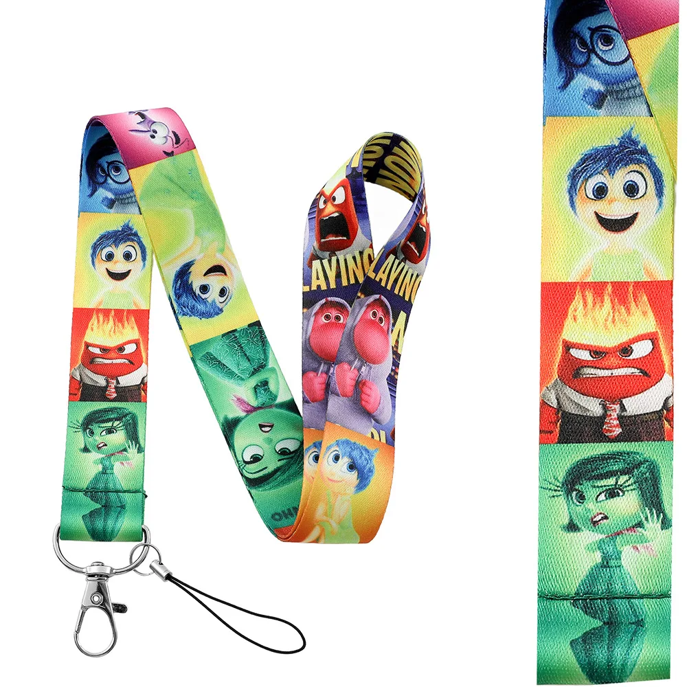 Disney Inside Out 2 cordino tracolla portachiavi cartone animato per ciondolo portachiavi portachiavi portachiavi corda Hang Rope Lariat accessorio