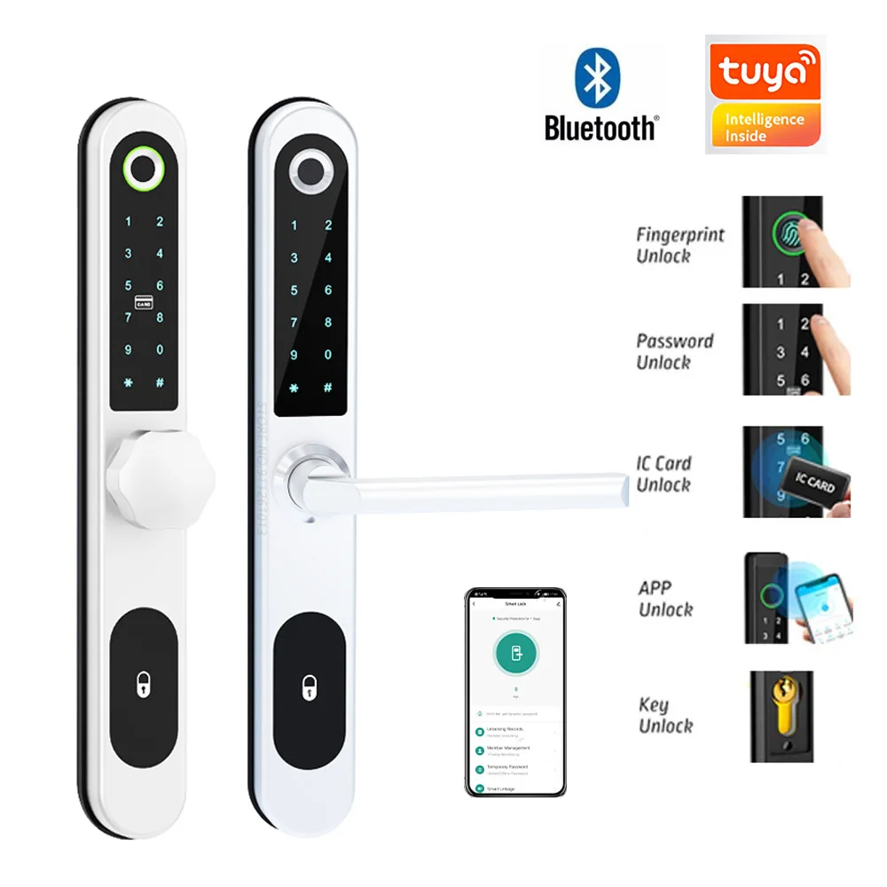 

TUYA Fingerprint Door Lock APP Remote Password IC Card Code Sliding Door Locks Smart Aluminum Lock