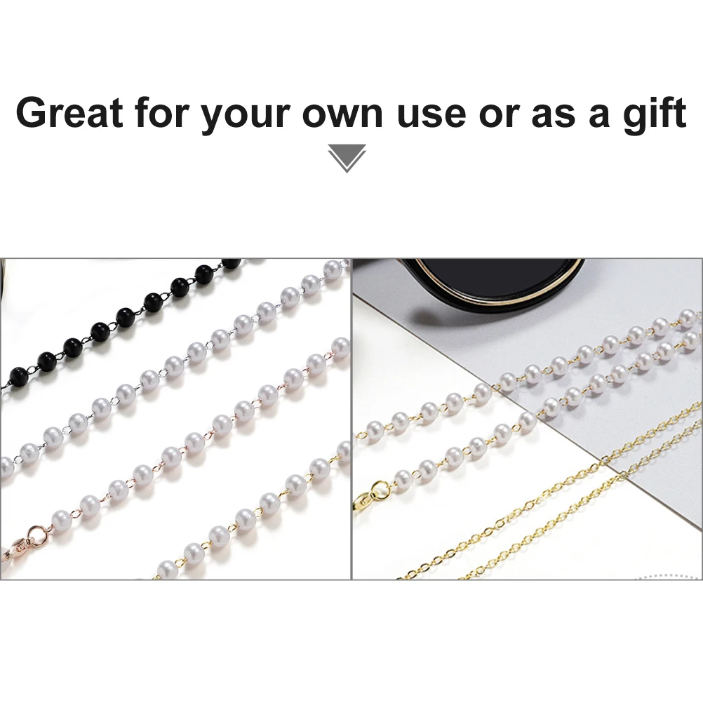 

3pcs Eyeglasses Classic Nonslip Anti-Lost Glasses Hanging Rope Handmade Mask Decoration Chain For All Ages Fashionable Eye-Wear