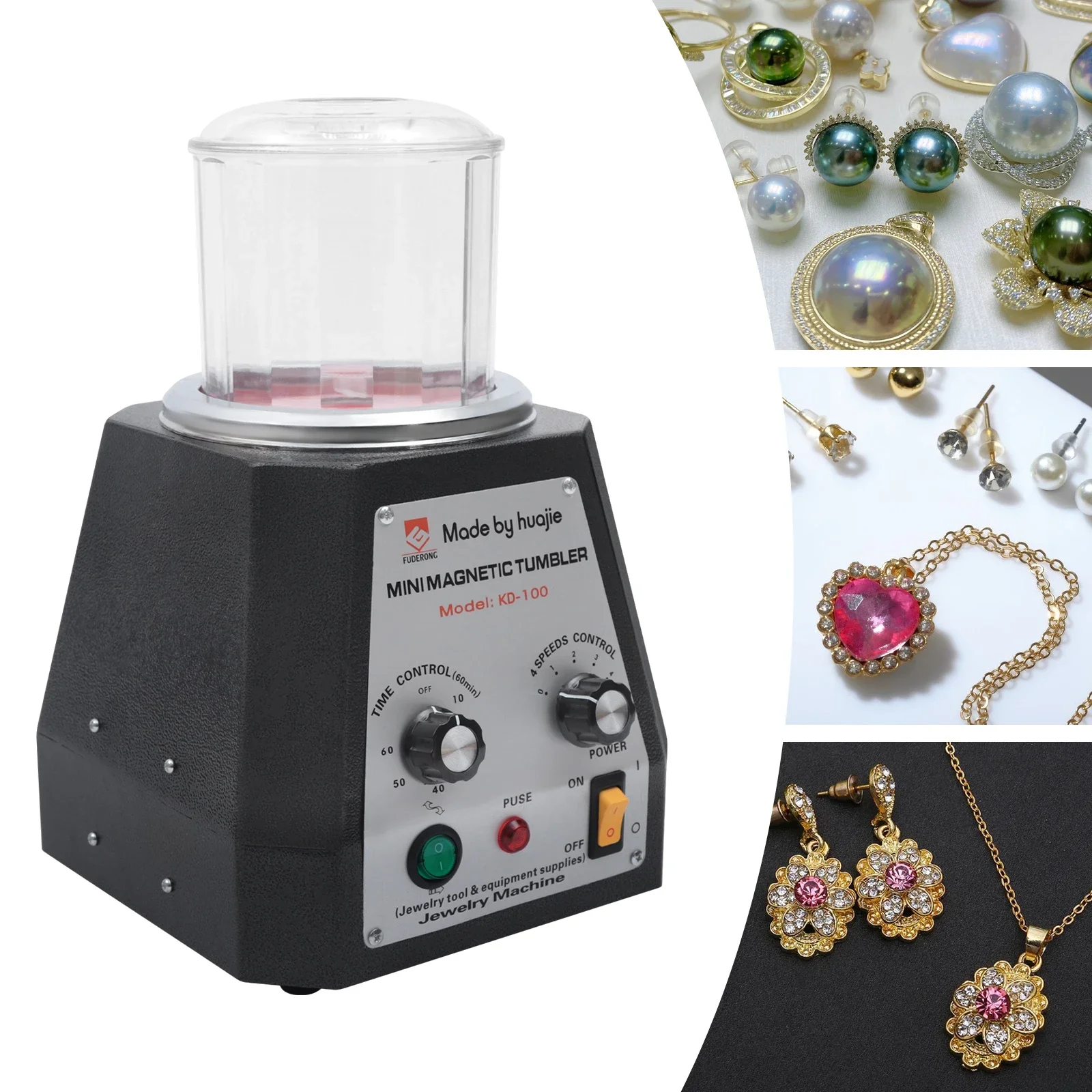

Magnetic Polishing Machine Jewelry Gold Making Tools Corded Electric Magnetic Machine for Ruby Sapphire Diamond Gold