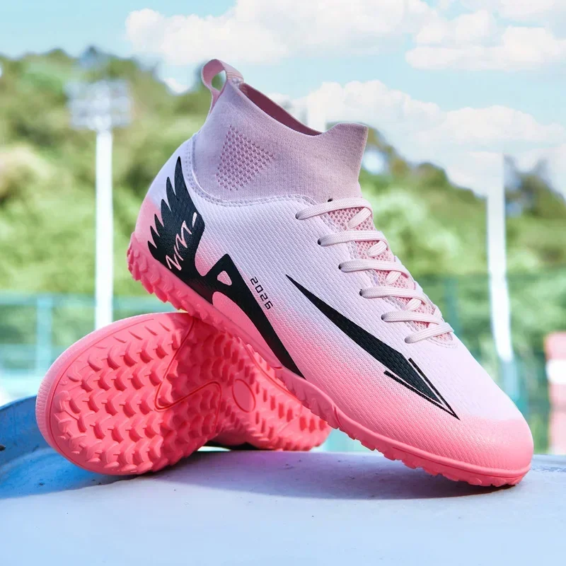 Neue Herren-Fußballschuhe Outdoor-Sportschuhe Ultraleicht Hochwertige High-Ankle Indoor-Fußballstiefel Rutschfest Futsal Rutschfest – Detail 19