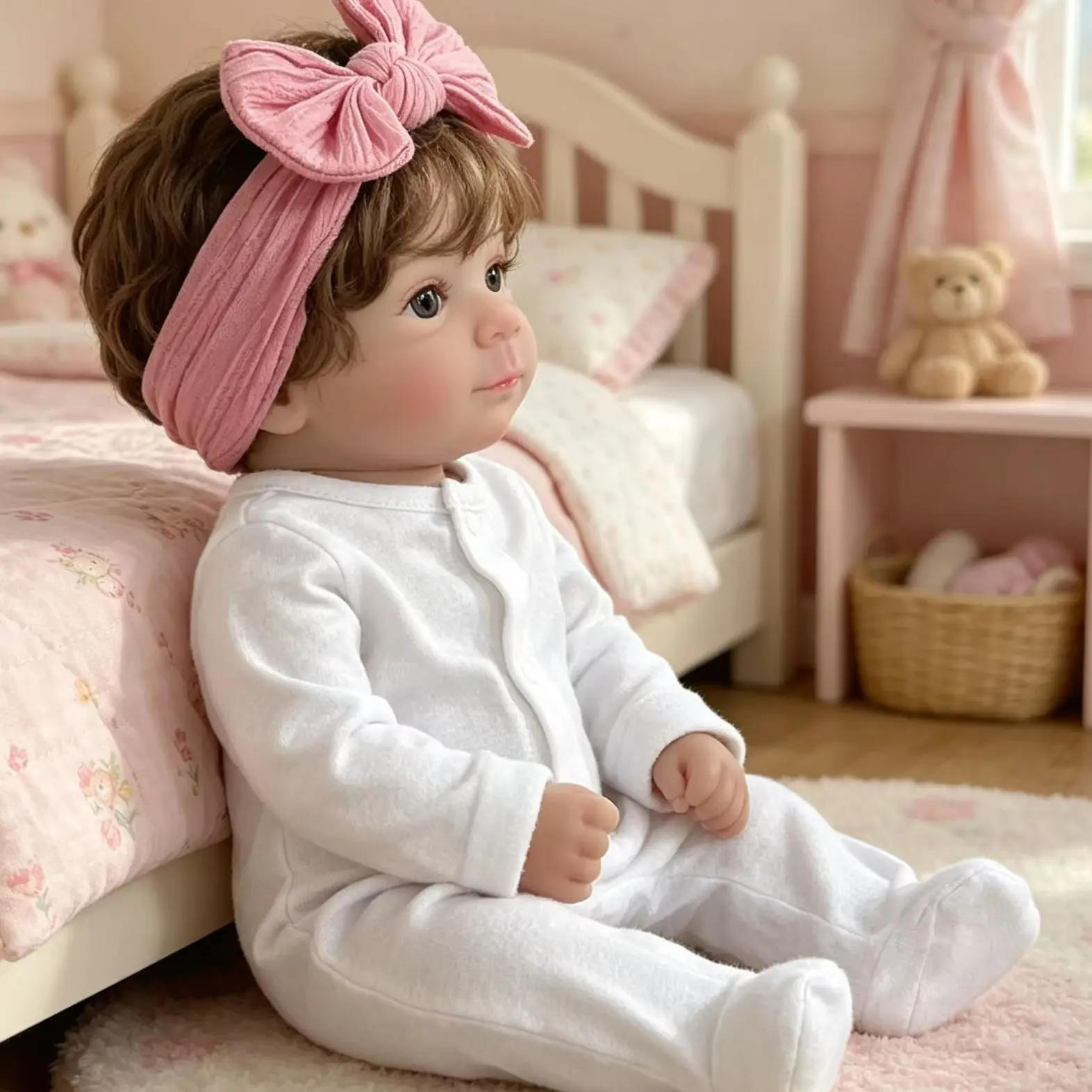 

45CM Lifelike Reborn Baby Doll Newborn Girl Doll Felicia Soft Body Realistic Toy Gift for Kids Collection And Birthday Present