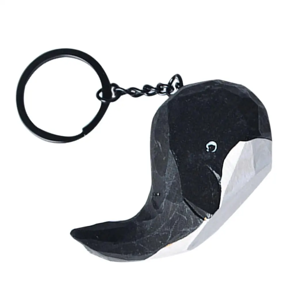 

Killer Whale Keychain Wooden Craft 3D Carved Cartoon Animal Pendant Cute Small Whale Bag Hanging Ornament Unique Accessory Gift