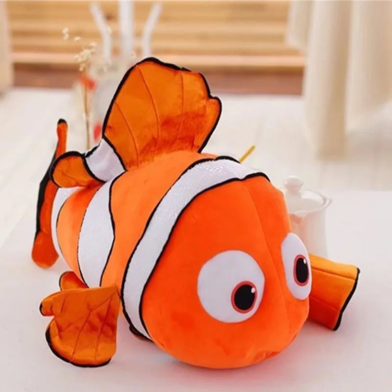 Almohada de pez payaso Nemo de dibujos animados de Disney, juguete de simulación de Vida Marina, muñeca de Animal suave, encanto para niños, regalo de cumpleaños