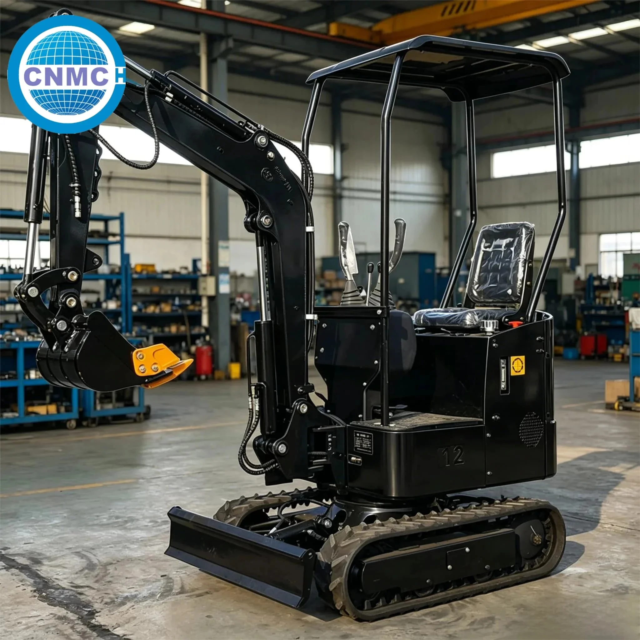 

CNMC Mini Excavator 1.2 Ton Small Crawler Excavator Machinery Digger EPA CE Certification Compact Excavator Garden Farm Use