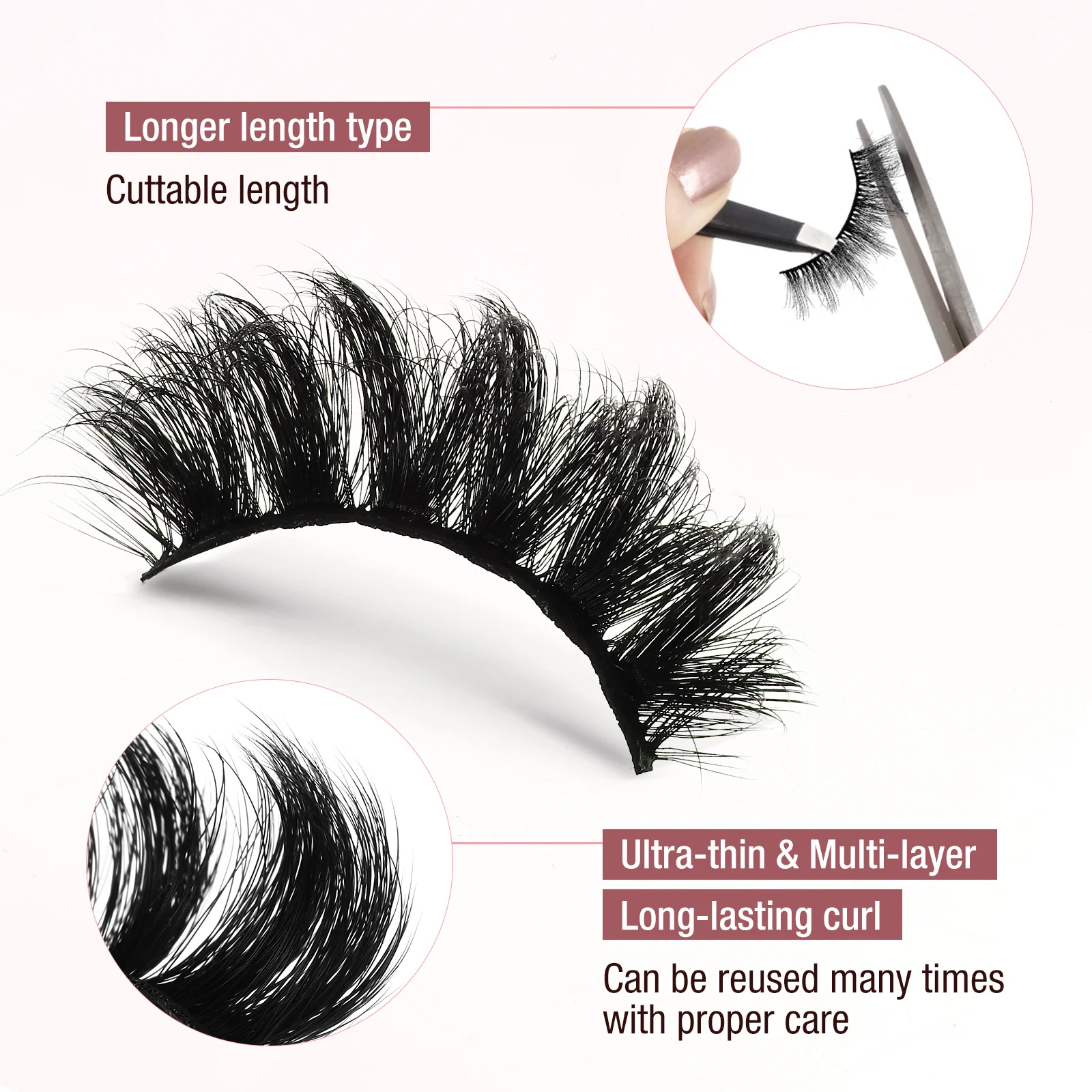 7 pares de pestañas postizas, maquillaje ligero y Flexible, juego completo de pestañas postizas para mujeres, pestañas postizas