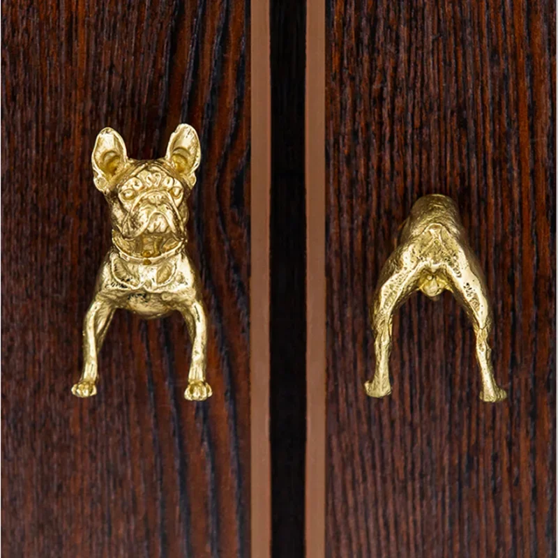 

Creative animal modeling cabinet handles Light luxury brass material handles for furniture drawer dresser single hole handle