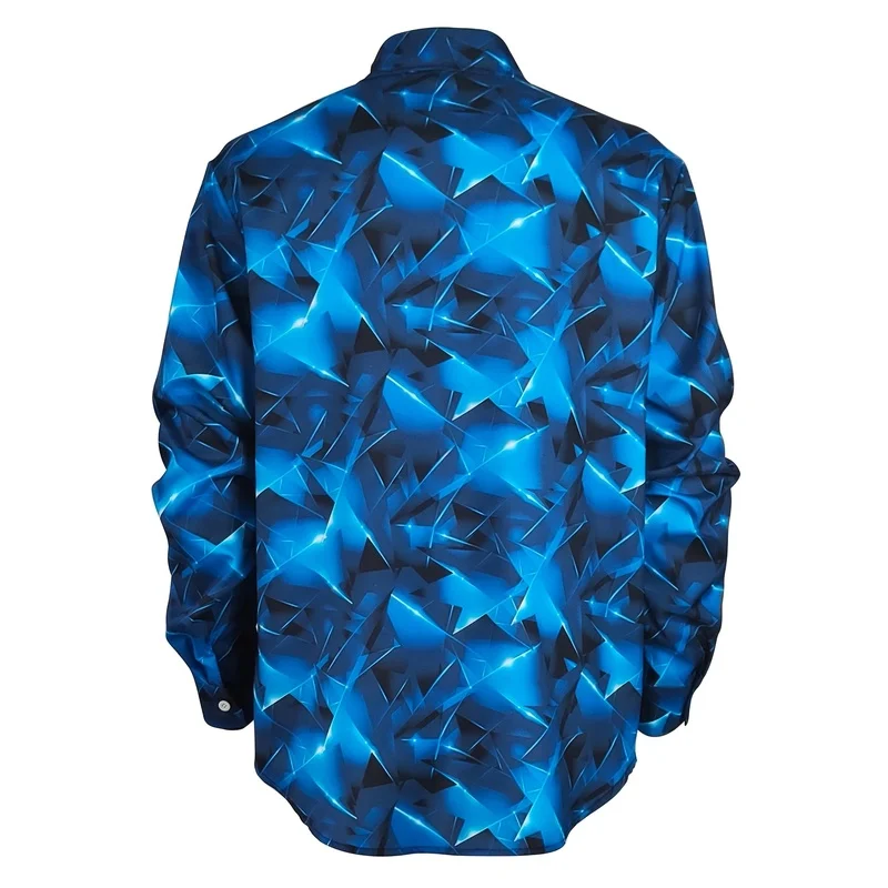 Men's Geometric Fashion Casual Shirt Long Sleeve Print Men's Trendy Top