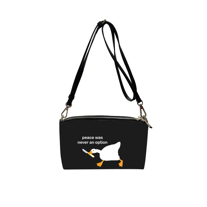 Untitled Goose Game PU Crossbody Bag 2023 New Women's Fashion Shoulder Bag Minimalist Small Square Bag for Women