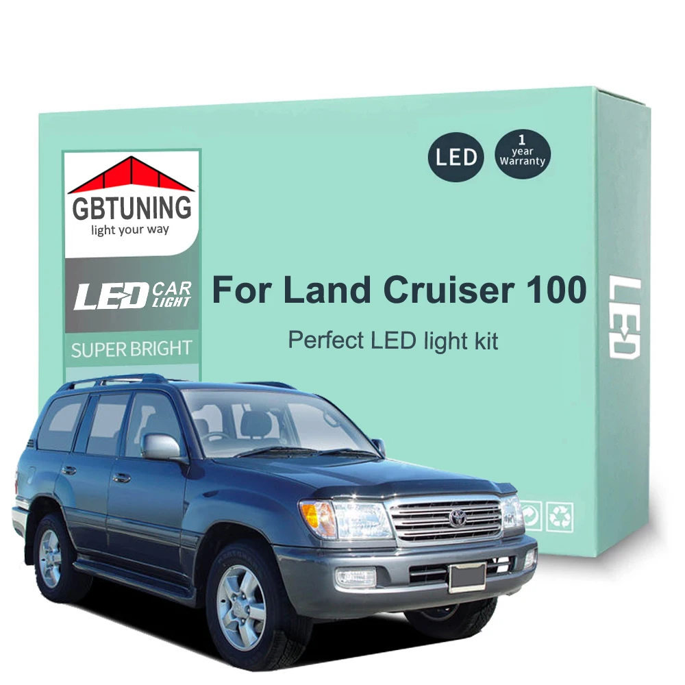 

19 шт. комплект автомобильных светодиодных внутренних лампочек Canbus для Toyota Land Cruiser 100 LC100 1998 1999 2000 2001 2002 2003 2004 2005 2006 2007