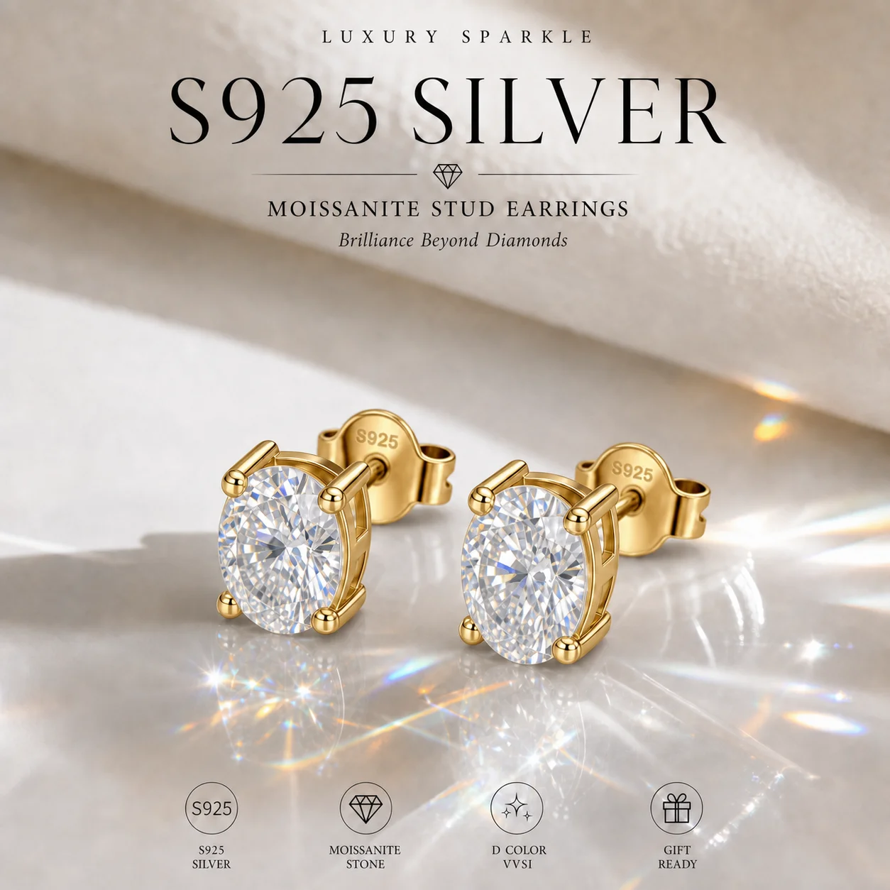 S925 Silber Marquise-Schliff 3EX Cut Zertifizierte 0,5-2,0ct Moissanit-Ohrringe Damen-Party-Schmuck Geschenke mit GRA-Zertifikat – Detail 7