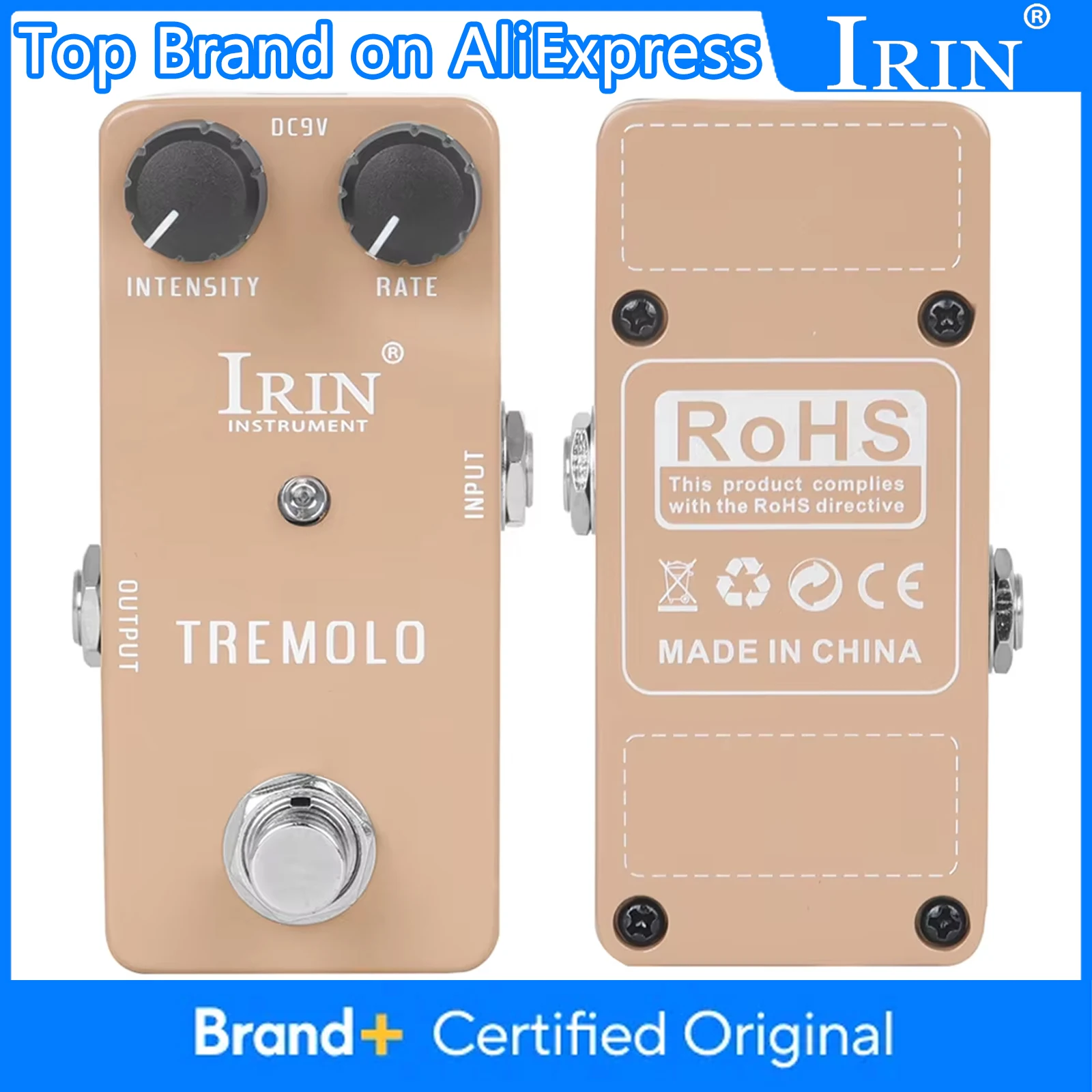 

IRIN RS-09 Tremolo Pedal Guitar Effect Pedal Old Tube Amplifier Retro Vibrato Pedal Guitar Parts & Accessories True Bypass