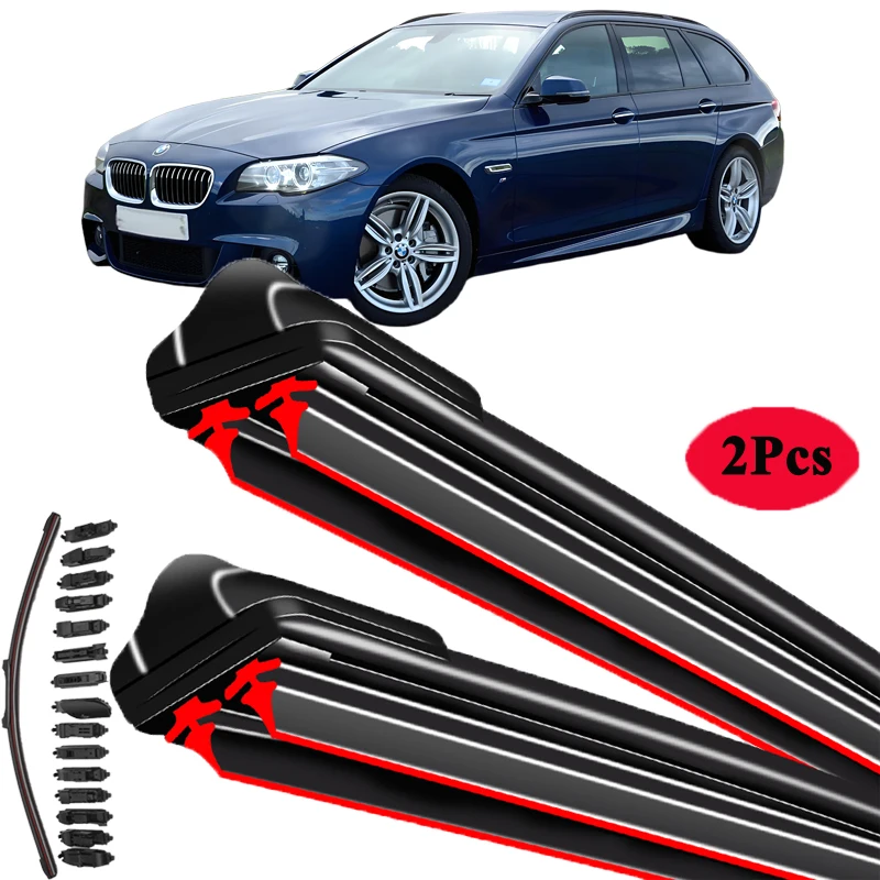 

For BMW 5 Series F07 F10 F11 Sedan Hatchback 2009 2010 2011 2012 2013 2015 2016 2017 Double Rubber Windshield Car Wiper Blades