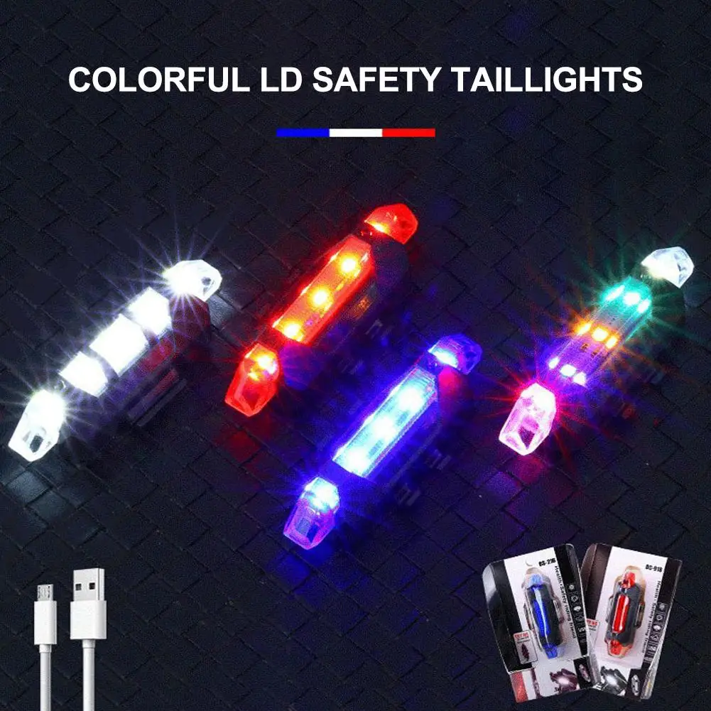 Bicycle Taillights Headlights Mountain Bike Lights Usb Equipment Night Riding Charging Warning Flash Accessories Bicycle L1b8