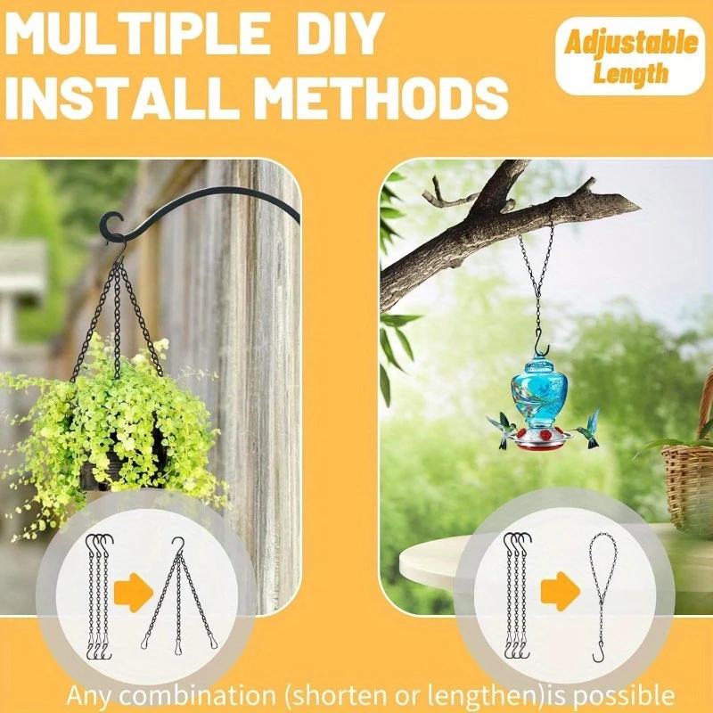Hanging Chains Flower Pot Basket Bird Feeders Planters Lanterns And Ornaments Garden Plant Hanger