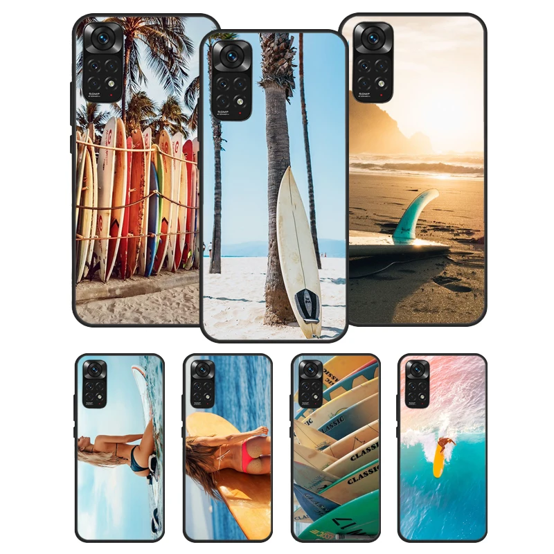 Summer beach surfboard surfing For Xiaomi Redmi Note 10 Pro Case Cover For Redmi Note 11 Pro 10A 10C 9 8T 9S 10S 9T 9A 9C Case