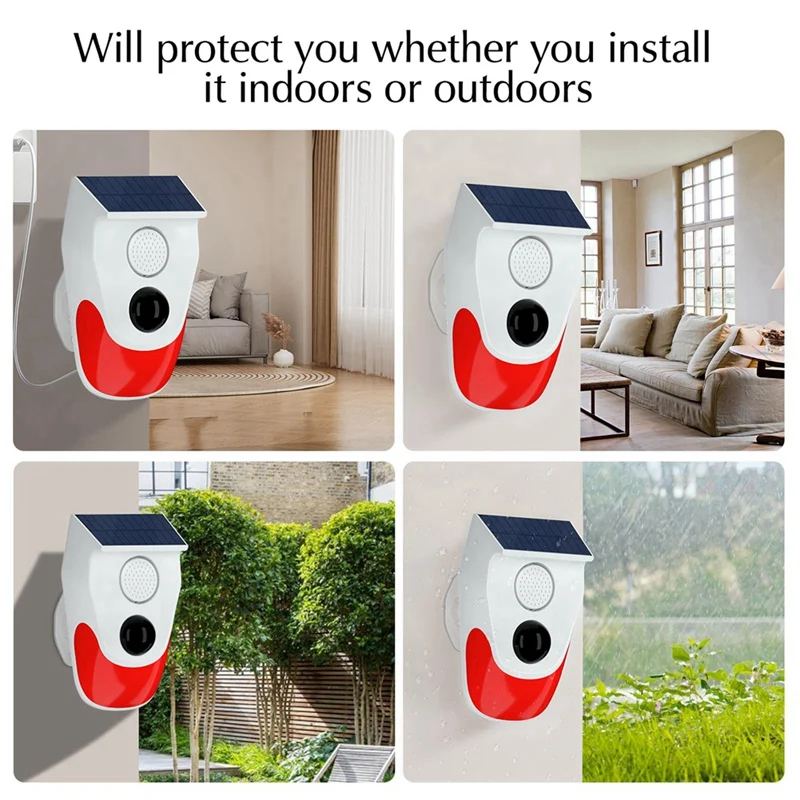 Outdoor Solar Human Body A Sensor Sensors With Remote Controller 120DB Sound Detector For Home And Farm