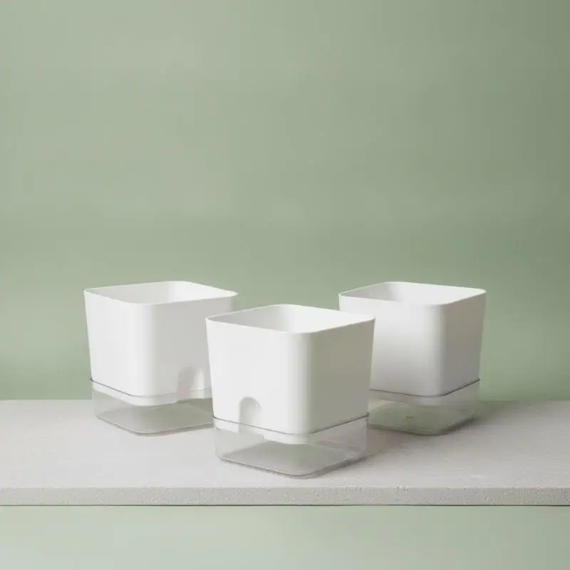 Self Watering Double Layer Square Plant Pot Ideal Gift for Plant Lovers for Indoor Outdoor Home Balcony Decor