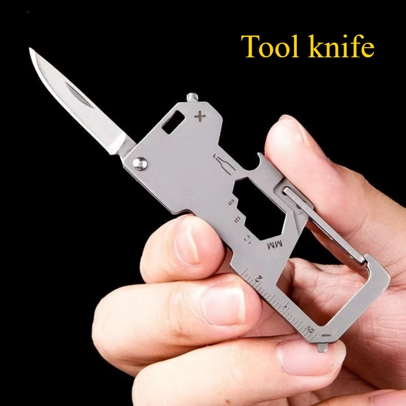 NEW Outdoor stainless steel multifunctional tool knife, portable unboxing and portable keychain knife