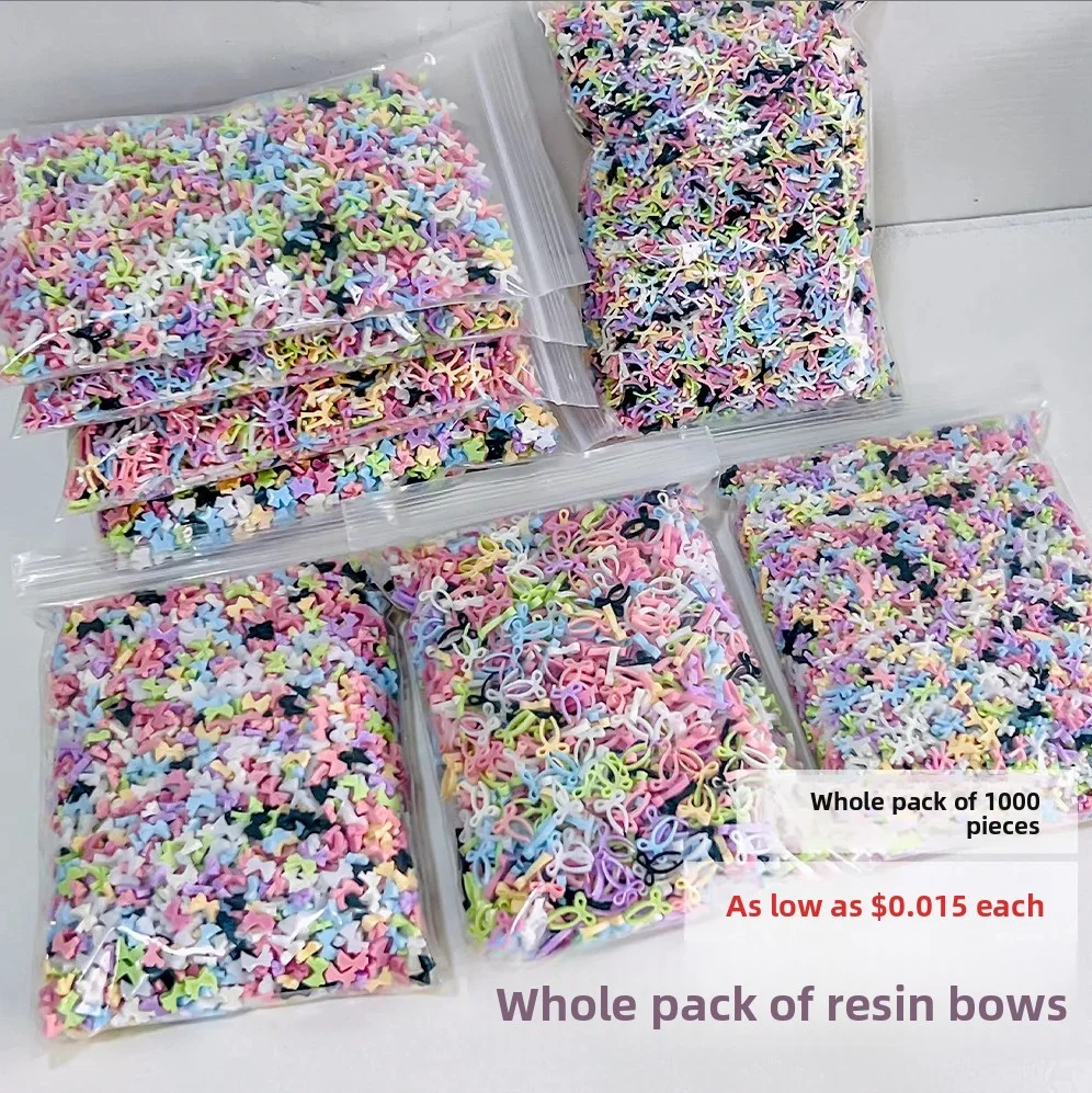 Large Pack 1000Pcs Macaron Resin Nail Decorations, Assorted Mini Charms DIY Nail Art Accessories Tools