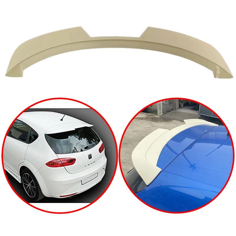 

For Seat Leon MK2 1P1 2009 2010 2011 2012 Hatchback ABS Car Rear Wing Roof Spoiler Glossy Black Or Carbon Fiber Look