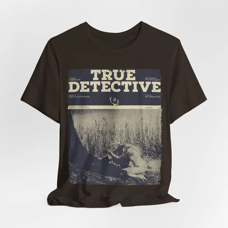 Aesthetic True Detective Vintage Halloween Horror Movie Streetwear Unisex Graphic Unisex Short Sleeve T-Shirt