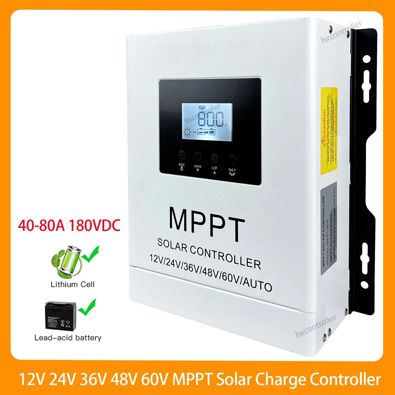 180VDC 12V 24V 36V 48V 96V MPPT Solar Charge Controller 40A 60A 80A Solar System Charging Regulator For Lithium Lifepo4 GEL