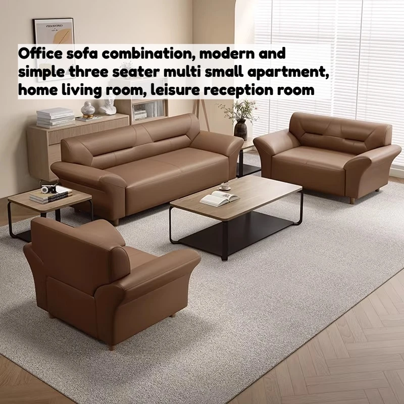 

Office Combination Sofa Modern Simple Three-seater Small Apartment Sofa Living Room Reception Coffee Tables Poltrona Furniture