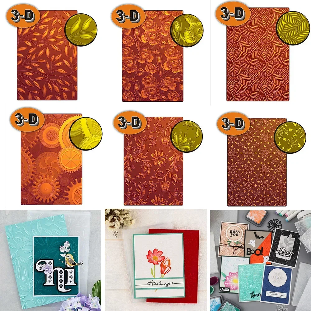 3D-geprägter Ordner, schöne Blumen und Ahornblätter, Ausrüstung für Karten, Scrapbooking, Papier, Projektherstellung, fügen Sie strukturierte Details hinzu. Neu